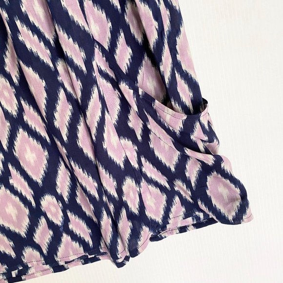 Holding Horses navy/lilac pocket tunic top sz S Anthro anthropologie - Picture 3 of 9